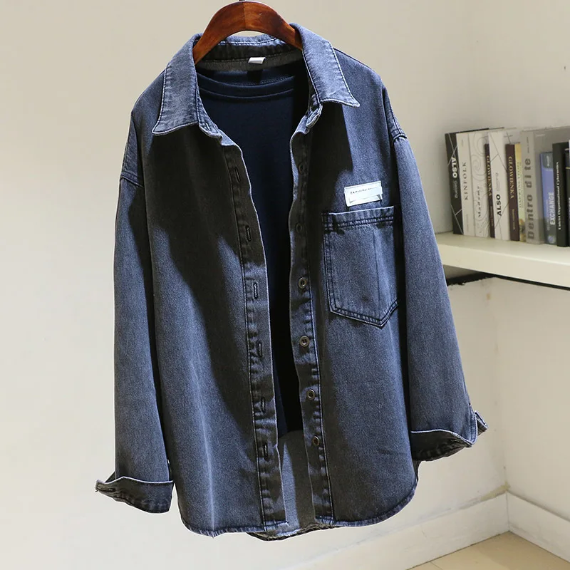 Spring Autumn Vintage Dark Gray Thin Denim Jacket Women Loose Mid-length Outerwear Pocket Long Sleeve Jeans Jacket Coat Female
Spring Autumn Vintage Dark Gray Thin Denim Jacket Women Loose Mid-length Outerwear Pocket Long Sleeve Jeans Jacket Coat Female