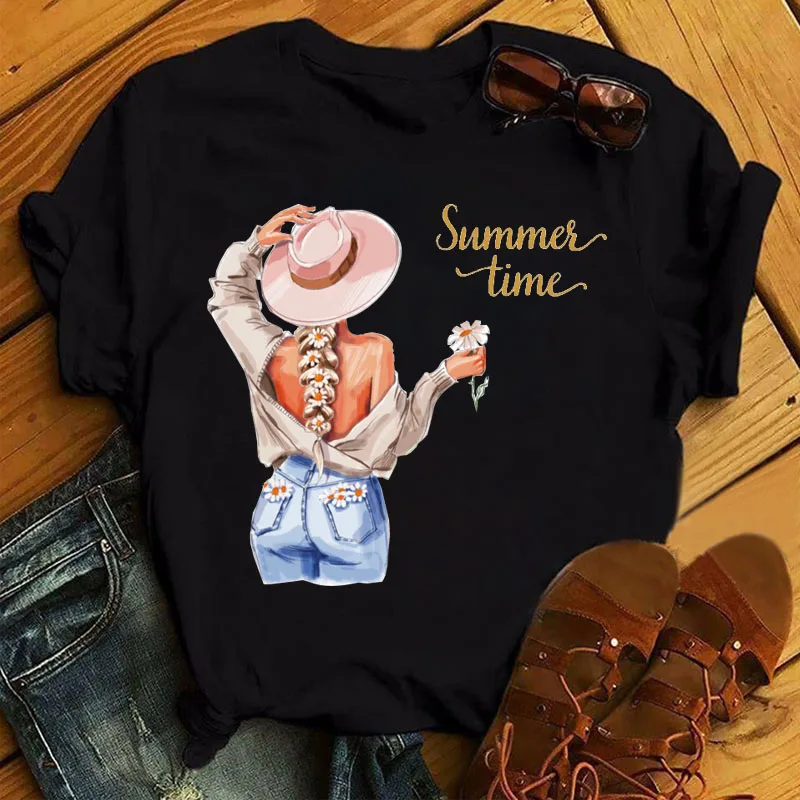 New Women T Shirt Fashion Flower Girl Print T Shirt Female Short Sleeve Summer Tops Ladies Cute Graphic Tee Shirts Woman T-shirt
New Women T Shirt Fashion Flower Girl Print T Shirt Female Short Sleeve Summer Tops Ladies Cute Graphic Tee Shirts Woman T-shirt