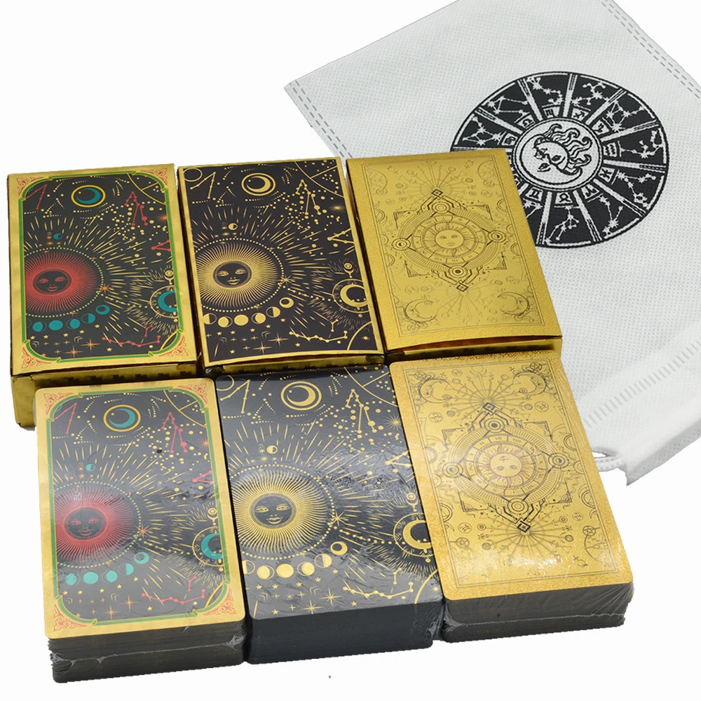 Deluxe Fortune Telling Gold Foil Tarot Hot Stamping PVC Waterproof and Wear-resistant Chess Board Game Card Instructions
Deluxe Fortune Telling Gold Foil Tarot Hot Stamping PVC Waterproof and Wear-resistant Chess Board Game Card Instructions