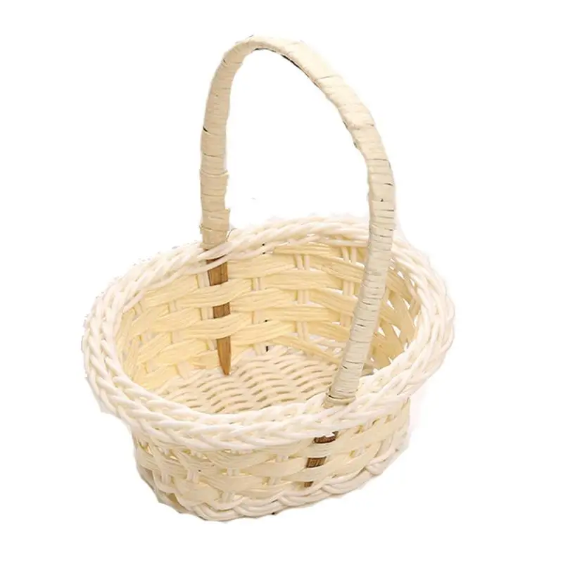 Woven Flower Basket Handmade Wicker Rattan Wedding Flower Girls Basket Bread Fruit Sundries Basket Picnic Organizer With Handle
Woven Flower Basket Handmade Wicker Rattan Wedding Flower Girls Basket Bread Fruit Sundries Basket Picnic Organizer With Handle