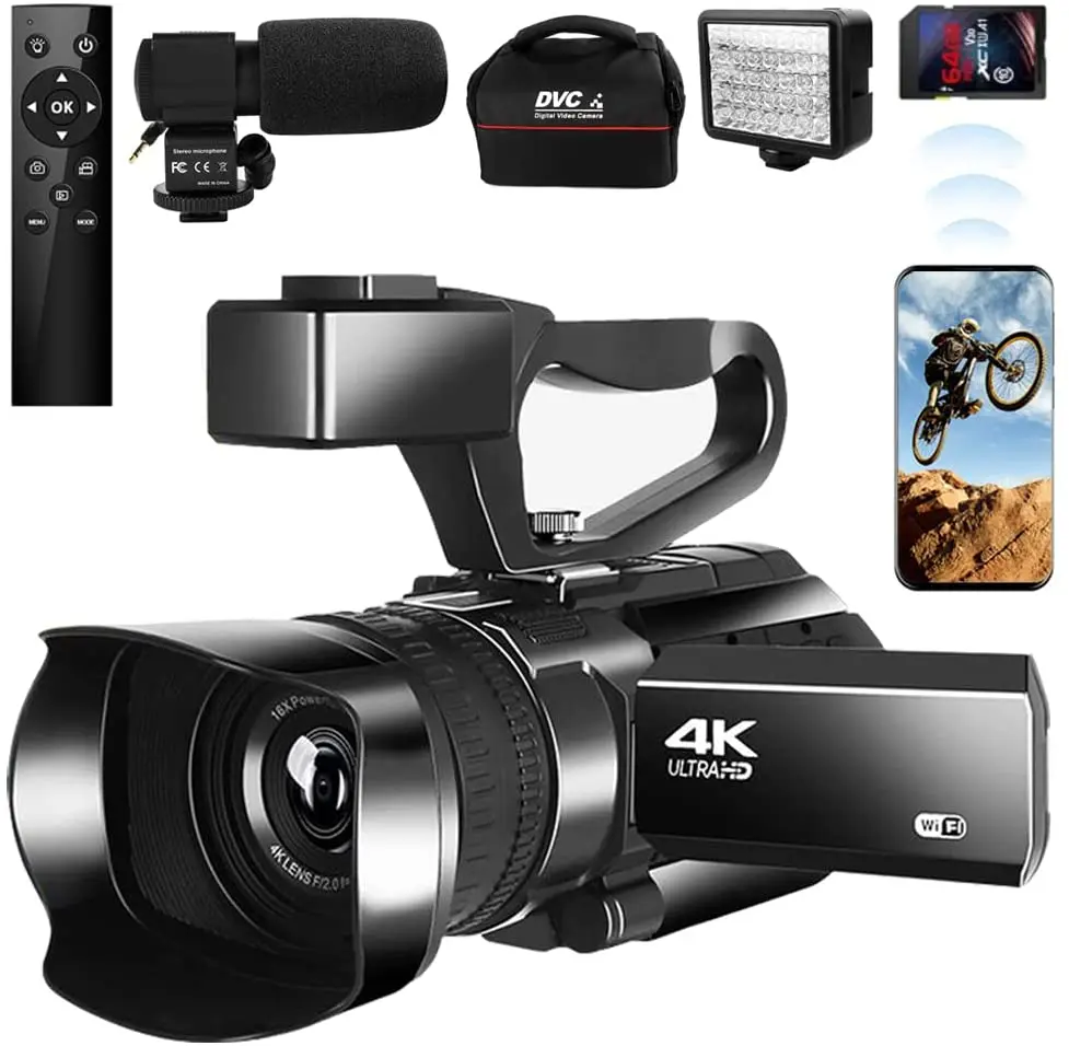 Video Camera 4K Camcorder Vlogging Camera for YouTube Auto Focus 48MP 60FPS 3.0" Touch Screen 30X Digital Zoom 2.4G Remote
Video Camera 4K Camcorder Vlogging Camera for YouTube Auto Focus 48MP 60FPS 3.0" Touch Screen 30X Digital Zoom 2.4G Remote