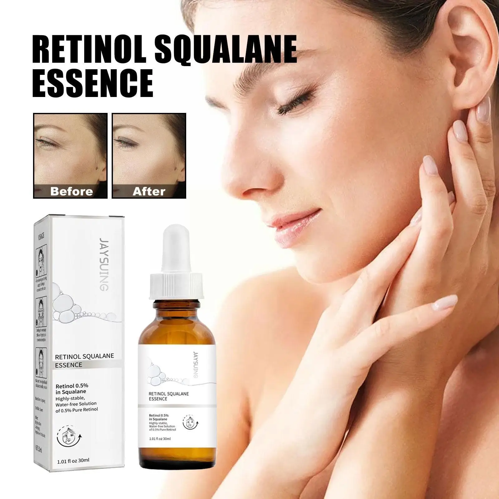 Retinol 0.5% Squalane Essence Anti Aging Reduce Wrinkles Skincare Moisturizing Fine Dark Firming Lines Spots Whitening Brig U3L7
Retinol 0.5% Squalane Essence Anti Aging Reduce Wrinkles Skincare Moisturizing Fine Dark Firming Lines Spots Whitening Brig U3L7