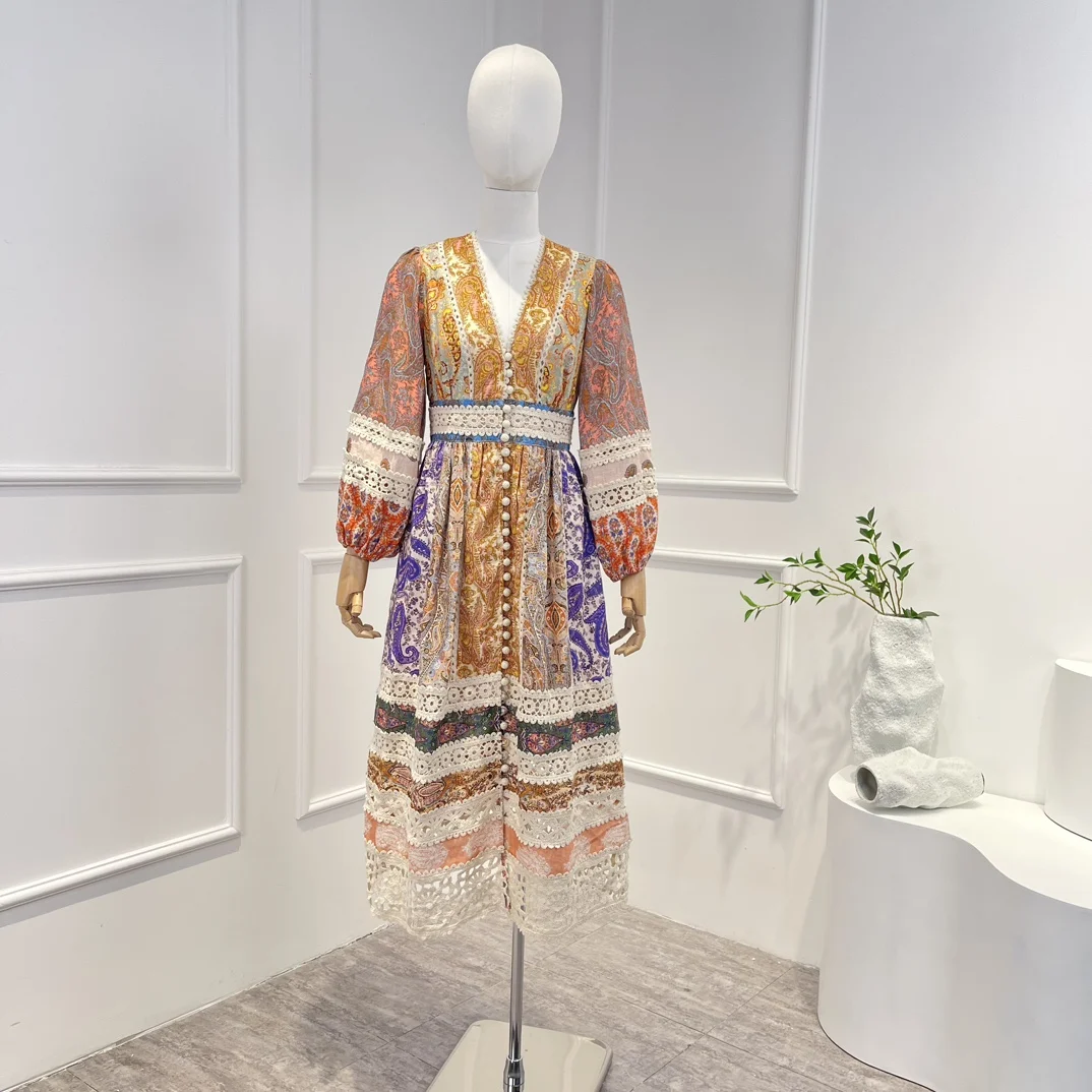 Женское винтажное платье миди, белое ажурное платье с V-образным вырезом и принтом с вышивкой, новинка весны 2023
Женское винтажное платье миди, белое ажурное платье с V-образным вырезом и принтом с вышивкой, новинка весны 2023