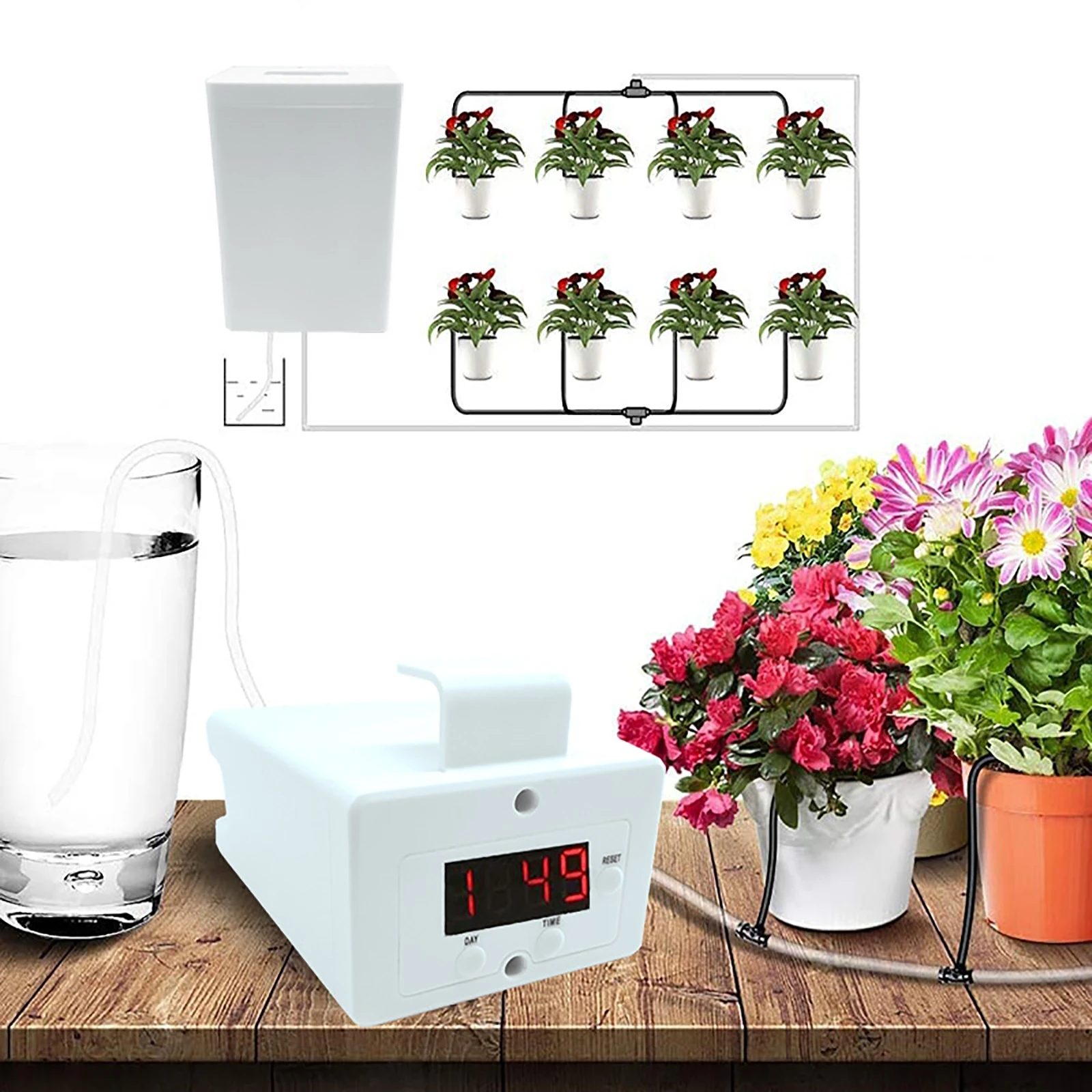 8 Pump Garden Watering Device Automatic Timer Water Drip Irrigation Watering System Kit Indoor Plant Watering Device Gadgets
8 Pump Garden Watering Device Automatic Timer Water Drip Irrigation Watering System Kit Indoor Plant Watering Device Gadgets