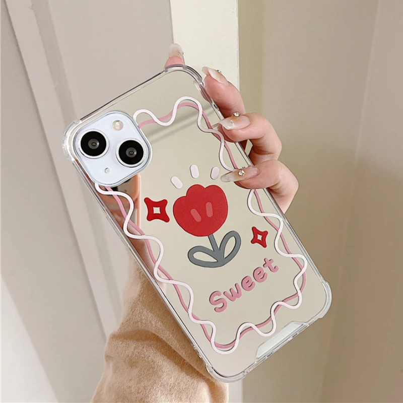 Cute Graffiti Flower Makeup Mirror Clear Phone Case For iPhone 13 11 12 Pro X XR XS Max 13MINI 7 8 Plus Shockproof Cartoon Cover
Cute Graffiti Flower Makeup Mirror Clear Phone Case For iPhone 13 11 12 Pro X XR XS Max 13MINI 7 8 Plus Shockproof Cartoon Cover