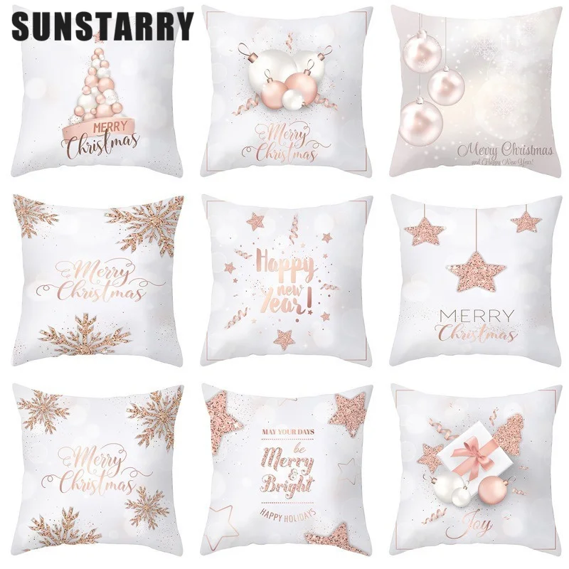 Christmas Pink-gold Peach Skin Cushion Cover Decoracion Merry Christmas Decorations 45x45cm Pillow Case Navideña Funda Cojin
Christmas Pink-gold Peach Skin Cushion Cover Decoracion Merry Christmas Decorations 45x45cm Pillow Case Navideña Funda Cojin