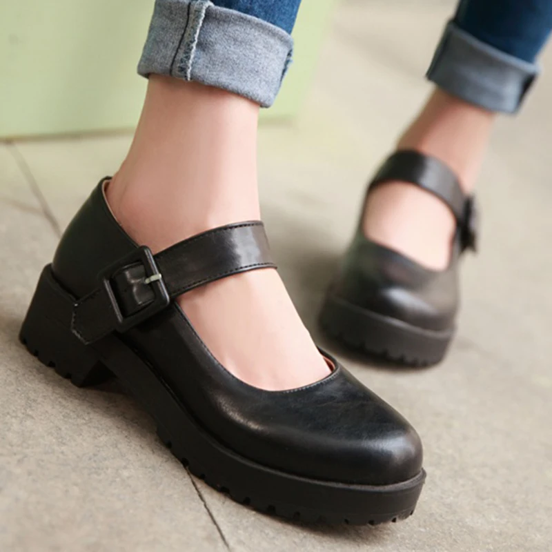 Lucyever Japanese Style Buckle Strap Mary Janes Shoes Women Pu Leather Med Heels Lolita Shoes Woman Casual Student Shoes Mujer
Lucyever Japanese Style Buckle Strap Mary Janes Shoes Women Pu Leather Med Heels Lolita Shoes Woman Casual Student Shoes Mujer
