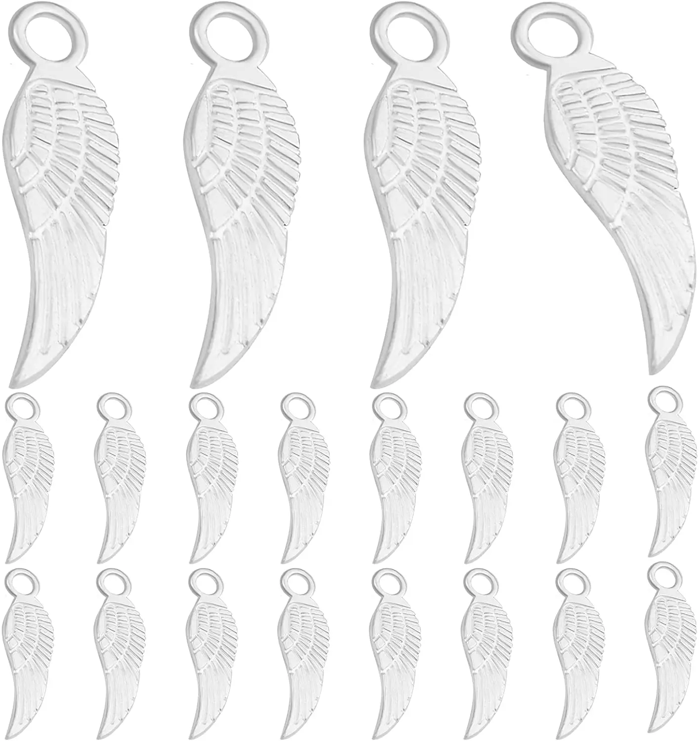 100pcs Alloy Angel Wings Charms Feather Wing Shape Dangle Pendants for DIY Jewelry Making Party Gifts Decor, Bright Silver
100pcs Alloy Angel Wings Charms Feather Wing Shape Dangle Pendants for DIY Jewelry Making Party Gifts Decor, Bright Silver