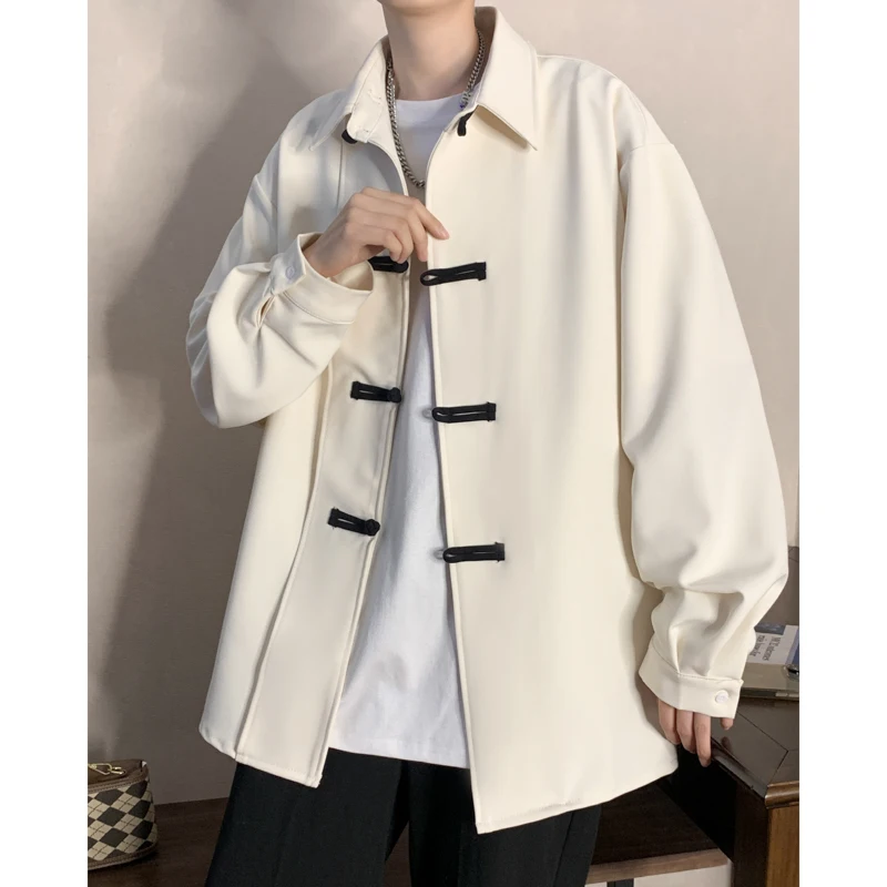 New Chinese style button-up cross-placket shirt men's long-sleeved hanfu coat coat Hong Kong style student shirt
New Chinese style button-up cross-placket shirt men's long-sleeved hanfu coat coat Hong Kong style student shirt