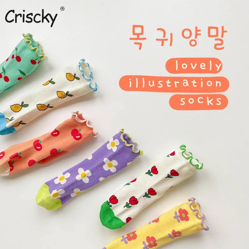 Criscky 3 Pairs/lot Children's Socks Floral Spring Girl Anti Slip Newborn Baby Socks Cotton Infant Socks For Girls
Criscky 3 Pairs/lot Children's Socks Floral Spring Girl Anti Slip Newborn Baby Socks Cotton Infant Socks For Girls
