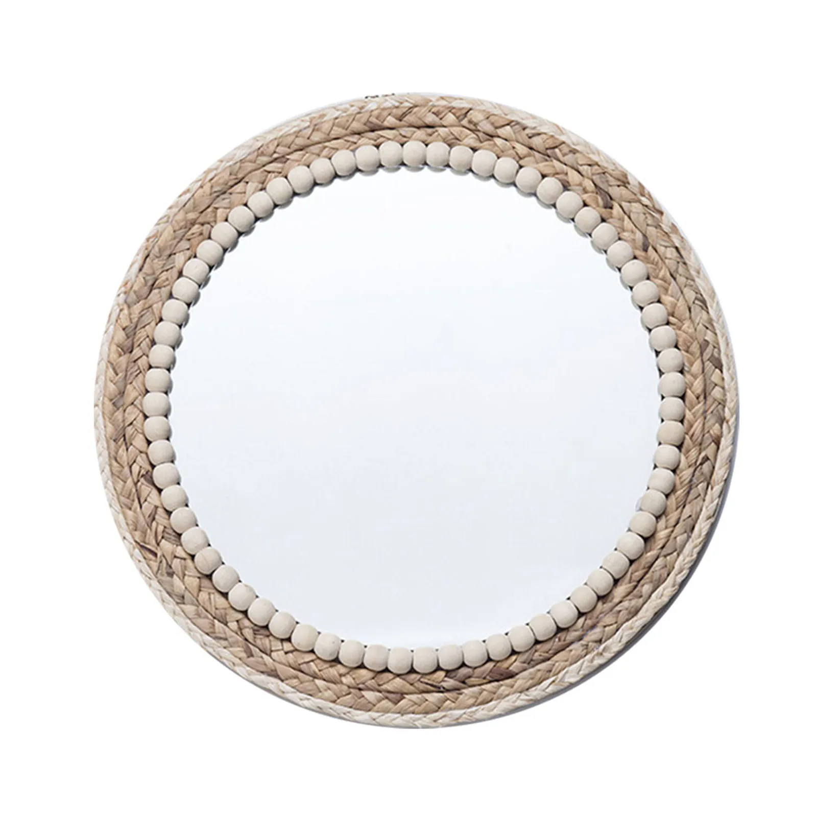 Round Mirror Mirror Bathrooms Dens 39x39cm Beautifully Designed Khaki Modern Straw Rope Wooden Beads Edged Durable
Round Mirror Mirror Bathrooms Dens 39x39cm Beautifully Designed Khaki Modern Straw Rope Wooden Beads Edged Durable