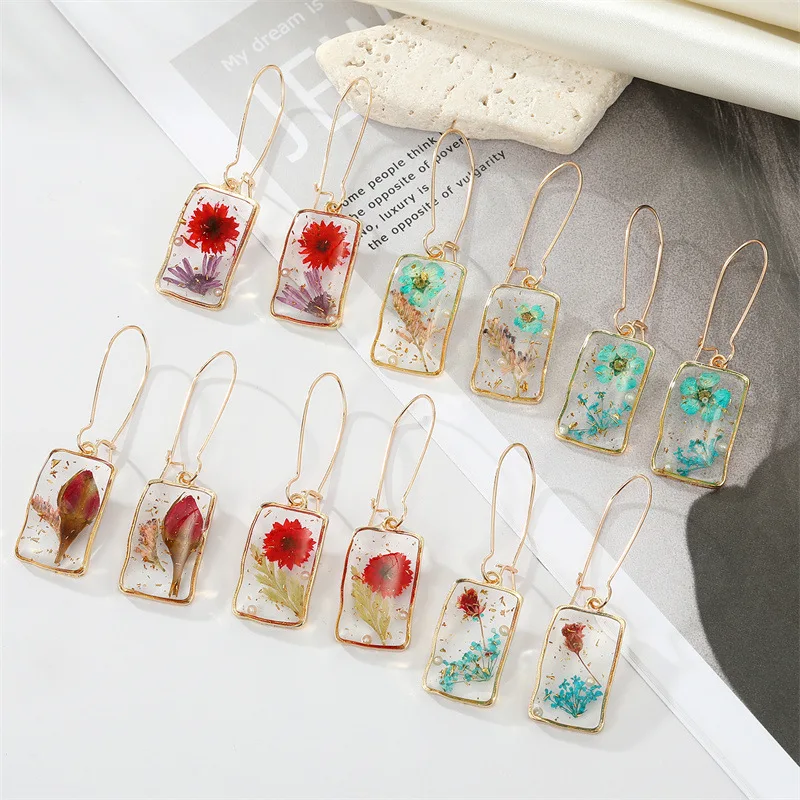 Cute Dried Flower Earrings Women Fashion Long Dangle Earrings Sweet Dry Real Flower Resin Earring Unique Immortal Flower Jewelry
Cute Dried Flower Earrings Women Fashion Long Dangle Earrings Sweet Dry Real Flower Resin Earring Unique Immortal Flower Jewelry