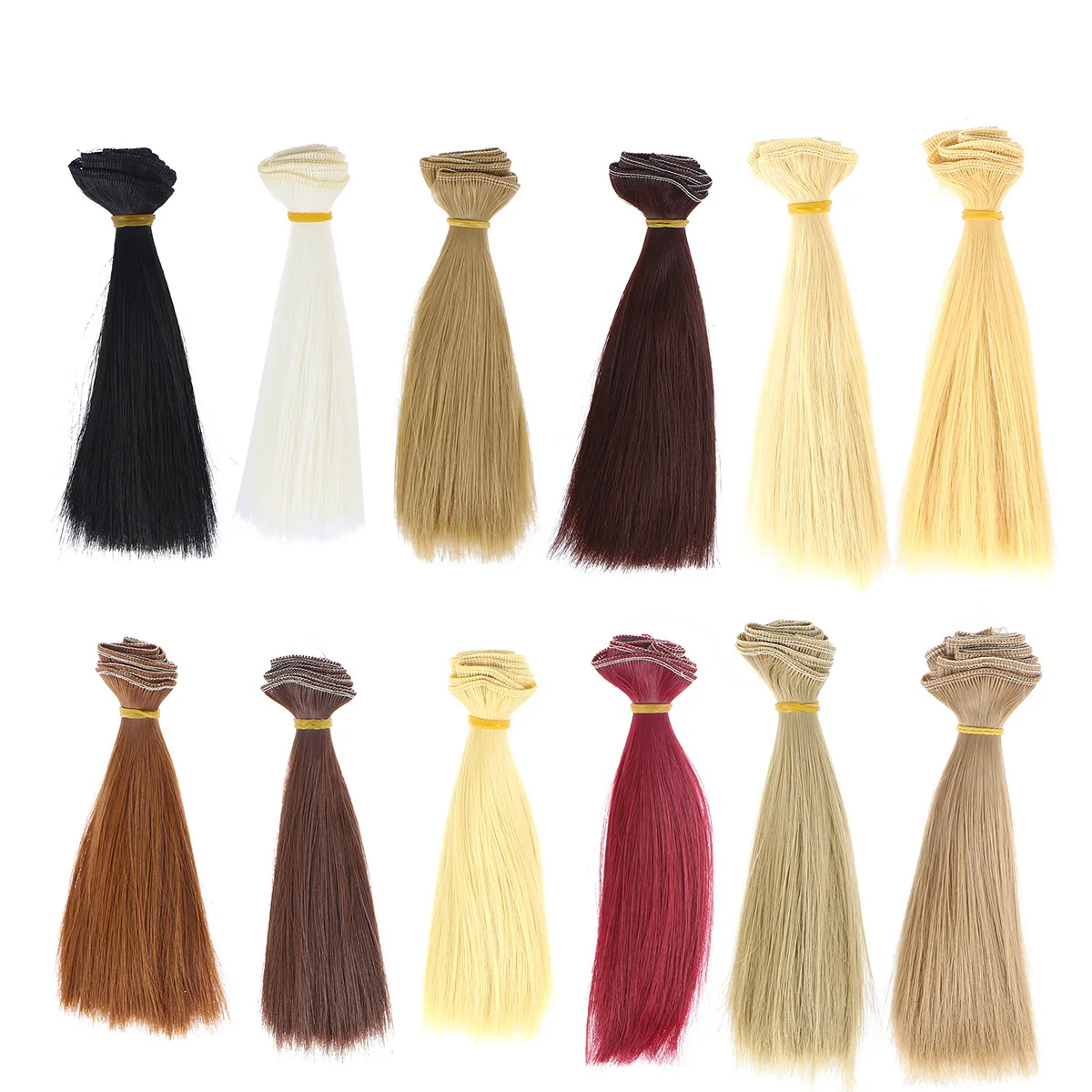 12pcs Heat Resistant Straight Hair Handcraft DIY Wigs Weft Hair Extensions - 100x15cm Tresses for dolls
12pcs Heat Resistant Straight Hair Handcraft DIY Wigs Weft Hair Extensions - 100x15cm Tresses for dolls