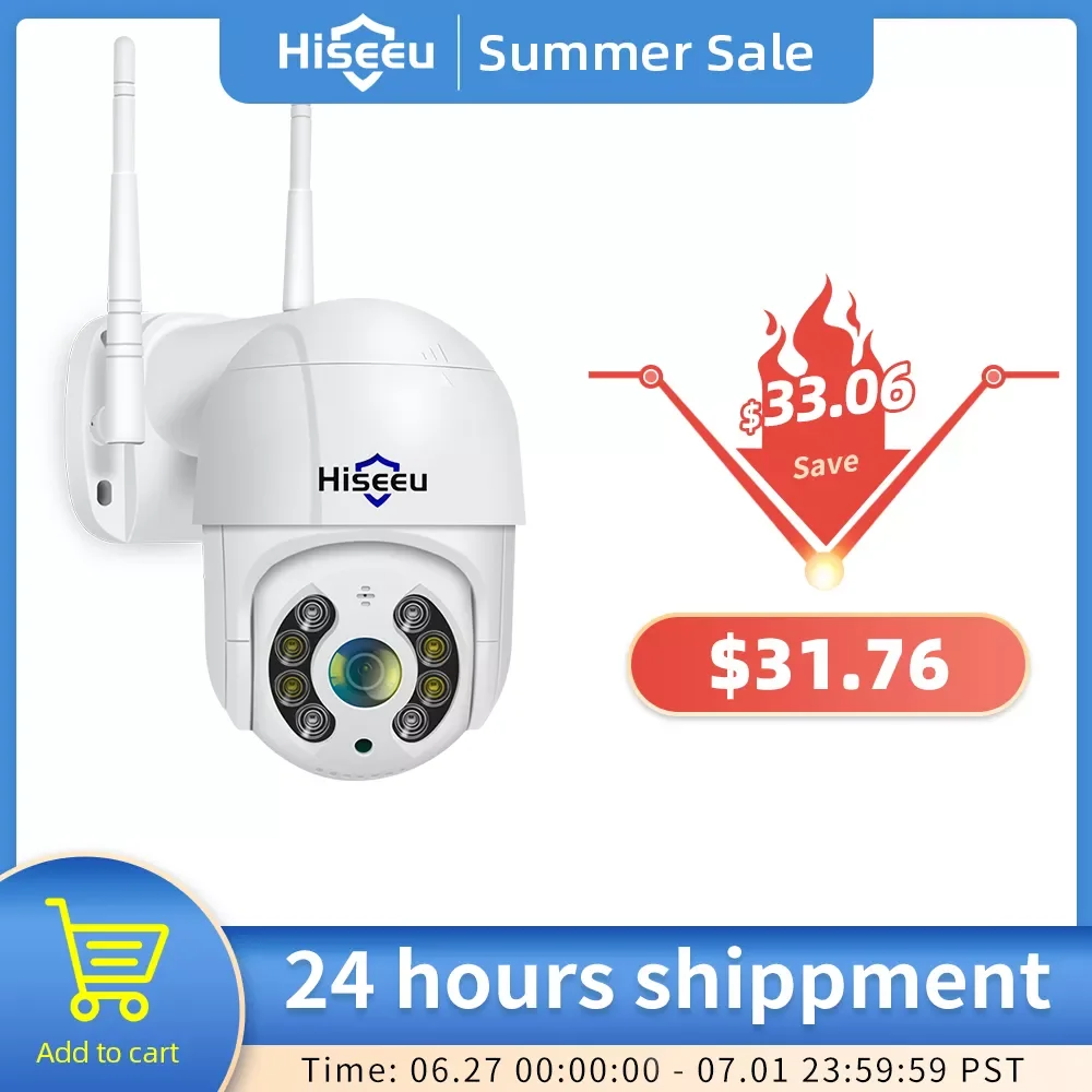 Камера Наружного видеонаблюдения Hiseeu, 3 Мп, PTZ, Wi-Fi, 1536/1080 пикселей, 5-кратный зум
Камера Наружного видеонаблюдения Hiseeu, 3 Мп, PTZ, Wi-Fi, 1536/1080 пикселей, 5-кратный зум