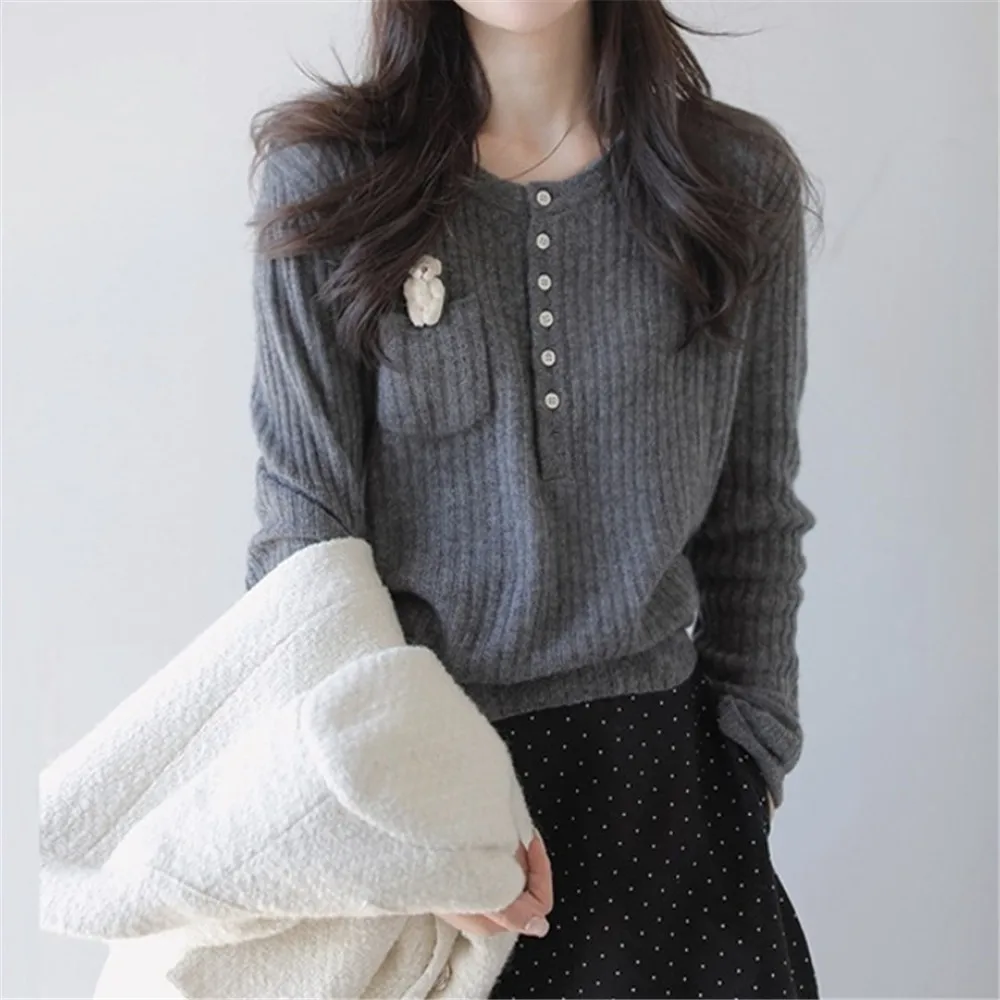 Sweater Solid Color Round Neck Temperament Faux Cashmere Sweater Loose Sweater Autumn Spring Ladies Fashion Long Sleeve Female
Sweater Solid Color Round Neck Temperament Faux Cashmere Sweater Loose Sweater Autumn Spring Ladies Fashion Long Sleeve Female