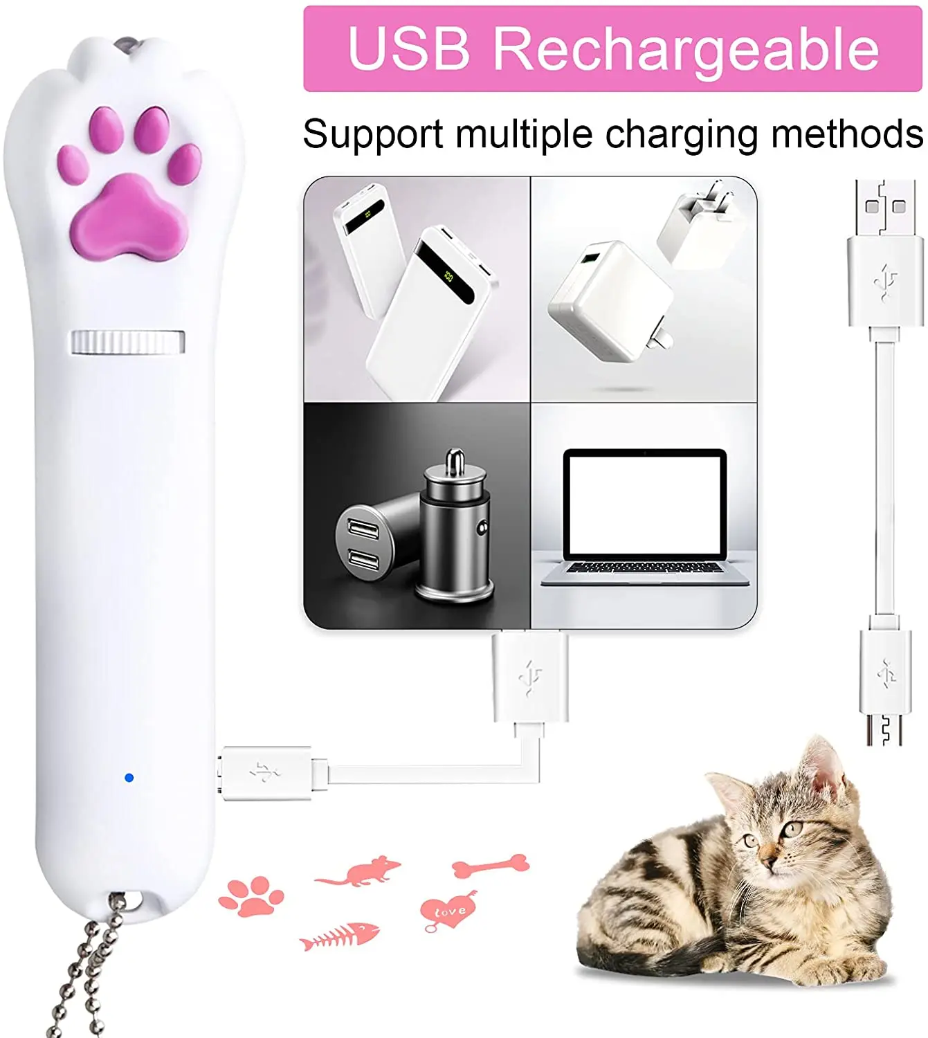 MOONBIFFY USB Pet LED Laser Cat Laser Toy Interactive Toy Bright Animation Mouse Shadow cat Pointer Light Pen Rechargeable Toys
MOONBIFFY USB Pet LED Laser Cat Laser Toy Interactive Toy Bright Animation Mouse Shadow cat Pointer Light Pen Rechargeable Toys