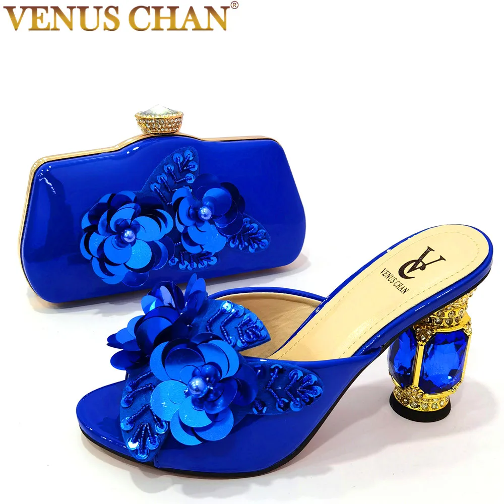 Venus Chan Luxurious Summer Women Sandals Black Heels Sequin Flower Rhinestones Luxury Designer Shoes and Bag Set for Party
Venus Chan Luxurious Summer Women Sandals Black Heels Sequin Flower Rhinestones Luxury Designer Shoes and Bag Set for Party
