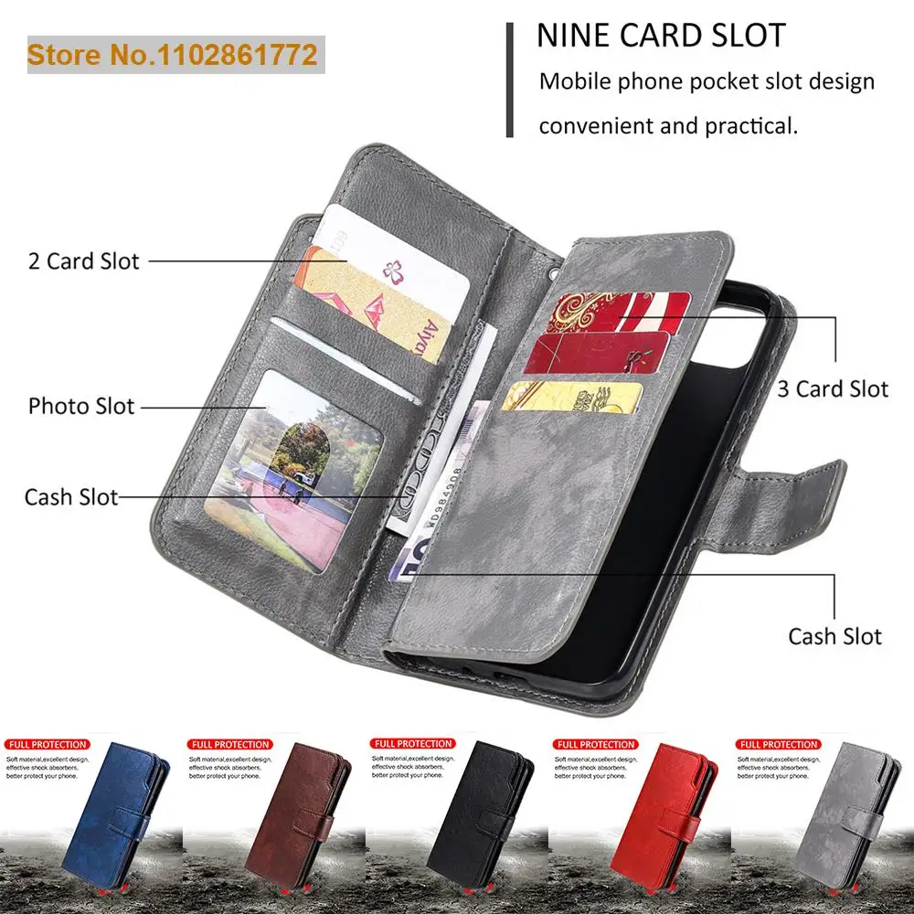 Leather Flip Wallet Case For Huawei P40 P30 P20 P10 Mate 30 20 10 Lite Pro Y5P Y6P Y7 P Smart 2019 2020 Nine Cards Phone Cover
Leather Flip Wallet Case For Huawei P40 P30 P20 P10 Mate 30 20 10 Lite Pro Y5P Y6P Y7 P Smart 2019 2020 Nine Cards Phone Cover