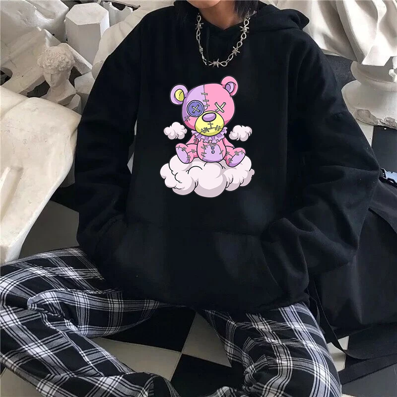 Cute Pastel Goth Bear pattern Hoodi simple Unisex couple Sweatshirt round Cozy o-neck soft spring basic Classic kawaii clothing
Cute Pastel Goth Bear pattern Hoodi simple Unisex couple Sweatshirt round Cozy o-neck soft spring basic Classic kawaii clothing