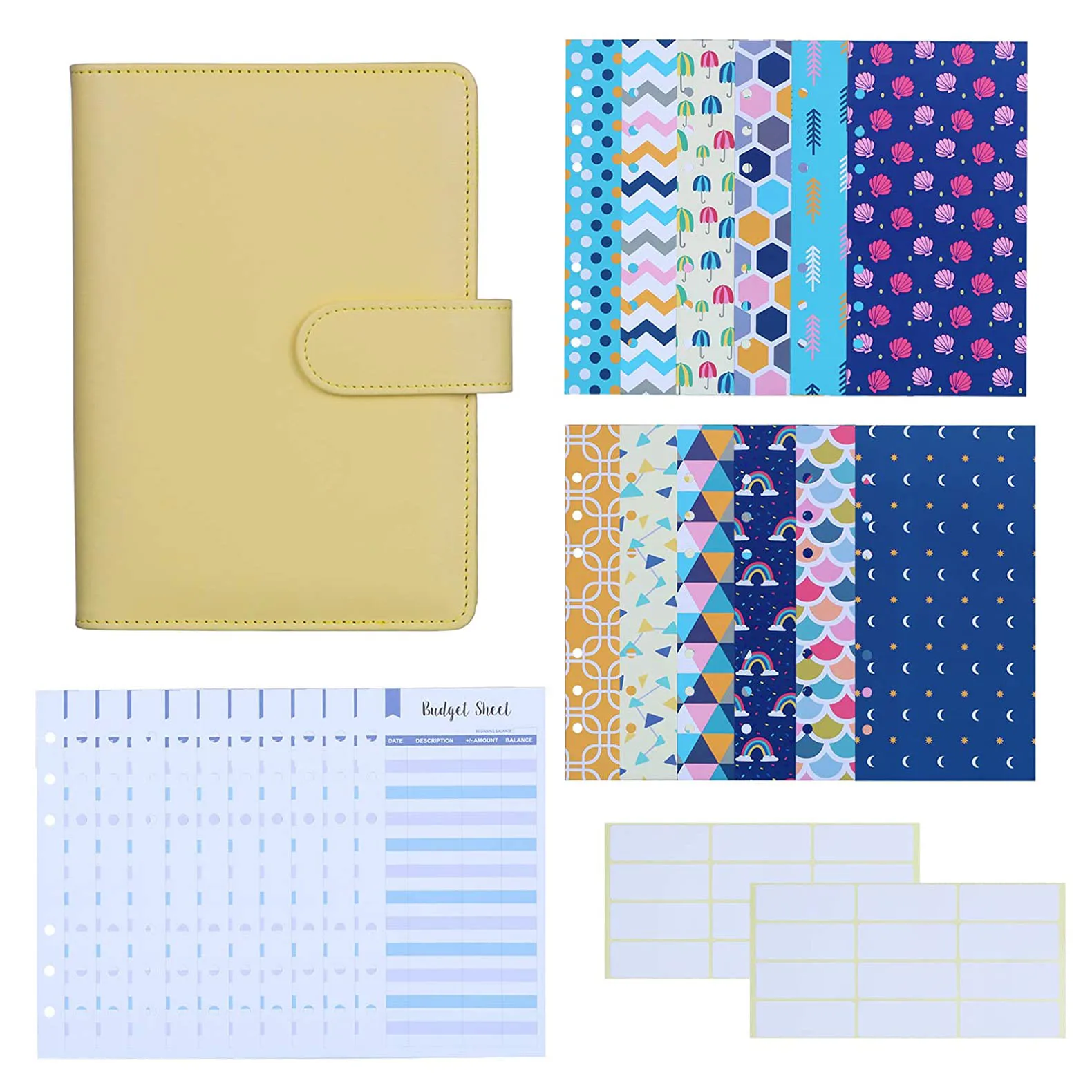A6 PU Leather Binder Budget Envelopes System Organizer, Budget Cash Envelopes, Expense Budget Sheets and Labels for Bill Planner
A6 PU Leather Binder Budget Envelopes System Organizer, Budget Cash Envelopes, Expense Budget Sheets and Labels for Bill Planner