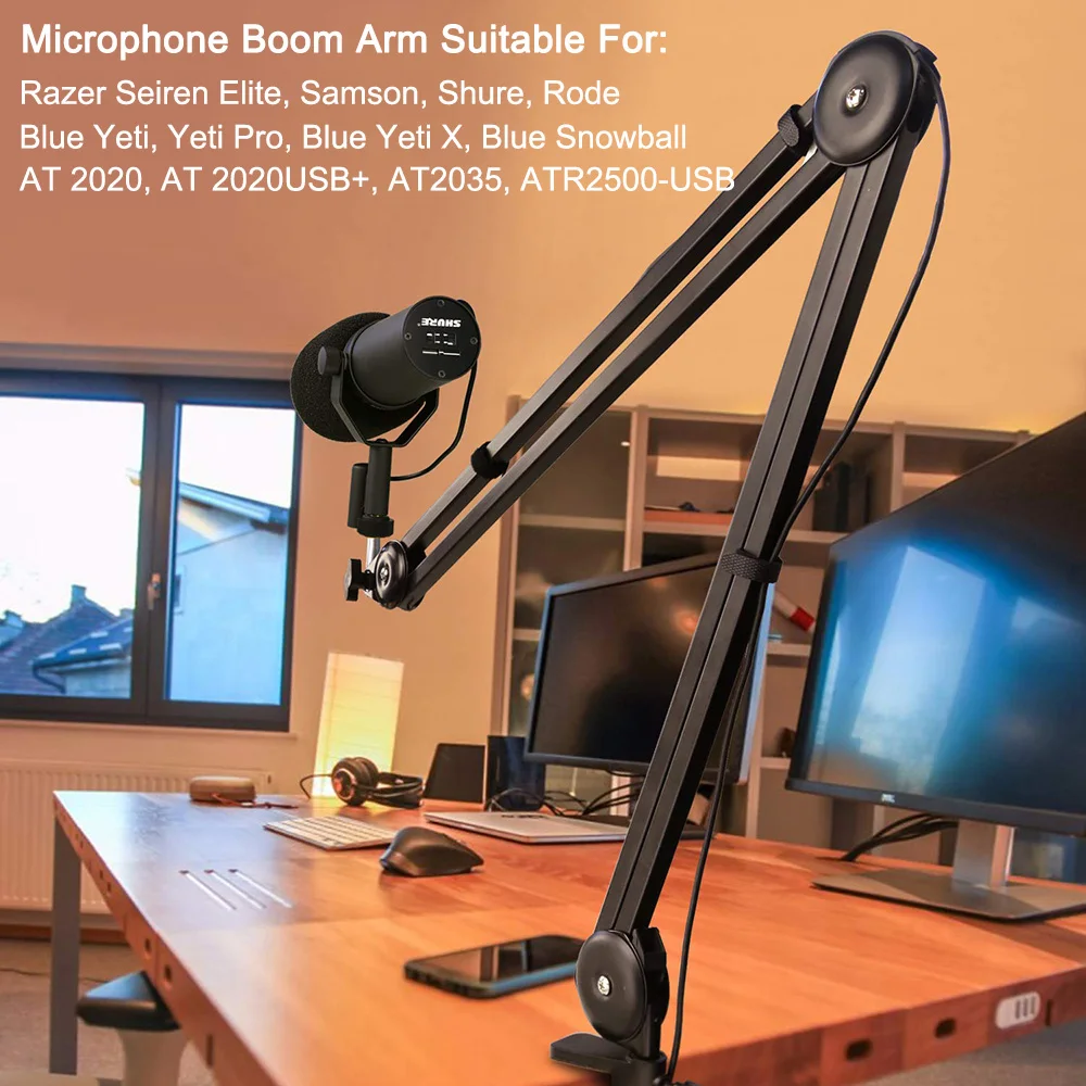 Microphone Stand Large Boom Arm Suspension Scissor Boom Stands With Table Mounting Clamp For Blue Snowball Blue Yeti Mic Arm
Microphone Stand Large Boom Arm Suspension Scissor Boom Stands With Table Mounting Clamp For Blue Snowball Blue Yeti Mic Arm