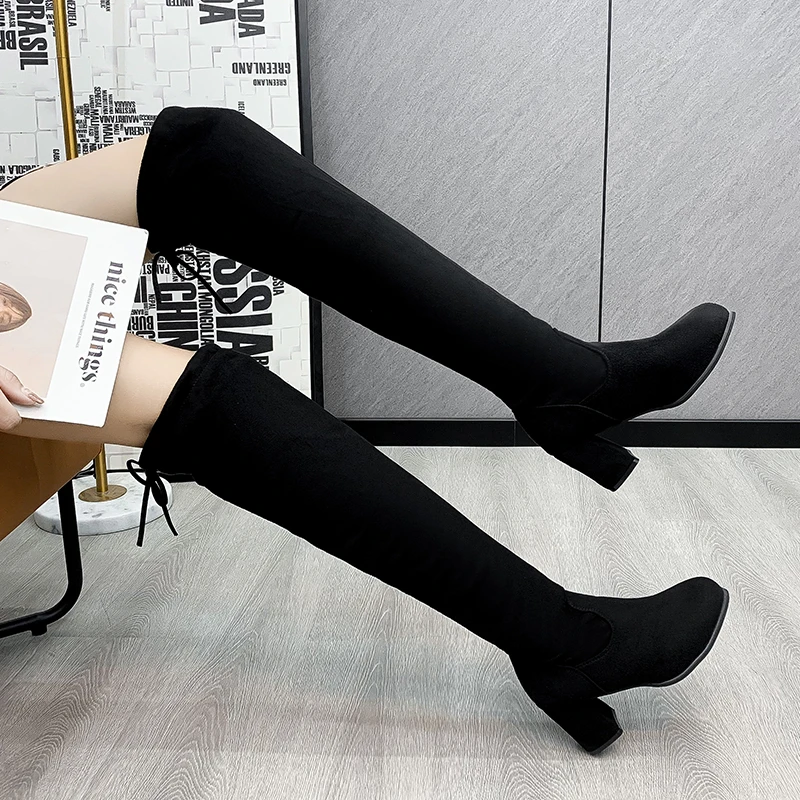 Black Sexy Over The Knee High Heels Boots Fashion Winter Thigh High Boots Womens Shoes Suede Slim Boots Plus Velvet To Keep Warm
Black Sexy Over The Knee High Heels Boots Fashion Winter Thigh High Boots Womens Shoes Suede Slim Boots Plus Velvet To Keep Warm