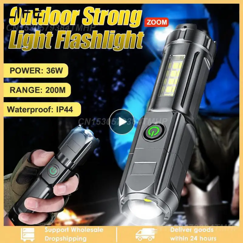

Фонарик с телескопическим увеличением, яркий фонарик с USB-зарядкой, маленький портативный прожектор с большим радиусом действия, прожектор для наружного освещения