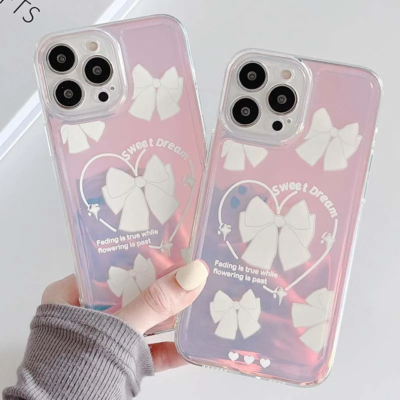 Fashion Bow Knot Laser Transparent Cases for Iphone 11 12 13 Pro Max X Xs XR 7 8 Plus SE2020 Soft Silicone Lens Protection Cover
Fashion Bow Knot Laser Transparent Cases for Iphone 11 12 13 Pro Max X Xs XR 7 8 Plus SE2020 Soft Silicone Lens Protection Cover