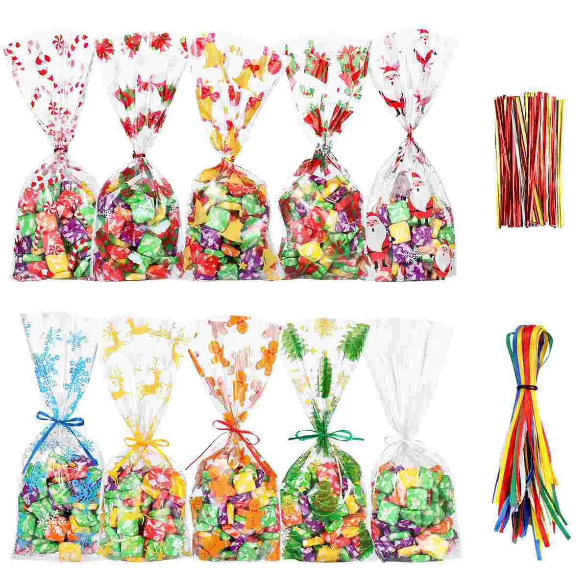 Cabilock 120pcs Christmas Candy Bags Lightweight Festive OPP Bags with Ties and Ropes Gift Storage Bags Goody Pouches for
Cabilock 120pcs Christmas Candy Bags Lightweight Festive OPP Bags with Ties and Ropes Gift Storage Bags Goody Pouches for