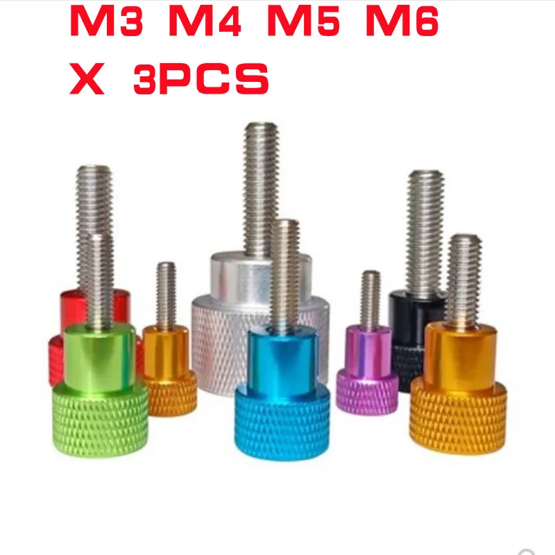 3PCS Aluminum Thumb Screw M3 M4 m5 m6 Aluminum Knurled Head staniless steel thread Hand tighten Thumb Screws
3PCS Aluminum Thumb Screw M3 M4 m5 m6 Aluminum Knurled Head staniless steel thread Hand tighten Thumb Screws