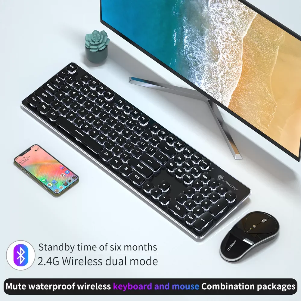Wirless Keyboard and Mouse Set, Backlit 104-key Rechargeable 2.4GHz Full Size Ultra-Thin Keyboard Mouse for Computer, Laptop, PC
Wirless Keyboard and Mouse Set, Backlit 104-key Rechargeable 2.4GHz Full Size Ultra-Thin Keyboard Mouse for Computer, Laptop, PC
