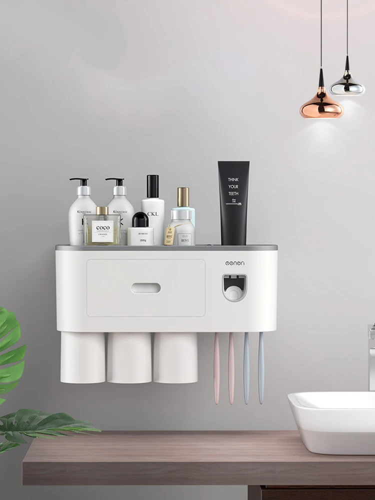 Toothbrush Holder Wall Mounted Automatic Toothpaste Squeezer Dispenser with Cup Tooth Brush Holder Storage Bathroom Accessories
Toothbrush Holder Wall Mounted Automatic Toothpaste Squeezer Dispenser with Cup Tooth Brush Holder Storage Bathroom Accessories