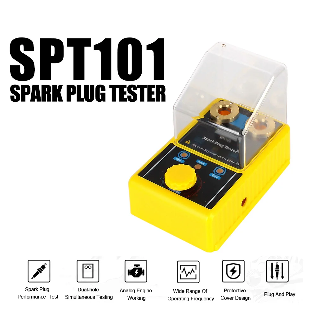 

220V 110V for 12V Vehicles Ignition Testers Car Spark Plug Tester Automotive Diagnostic Tool 2 Hole Spark Plug Analyzer