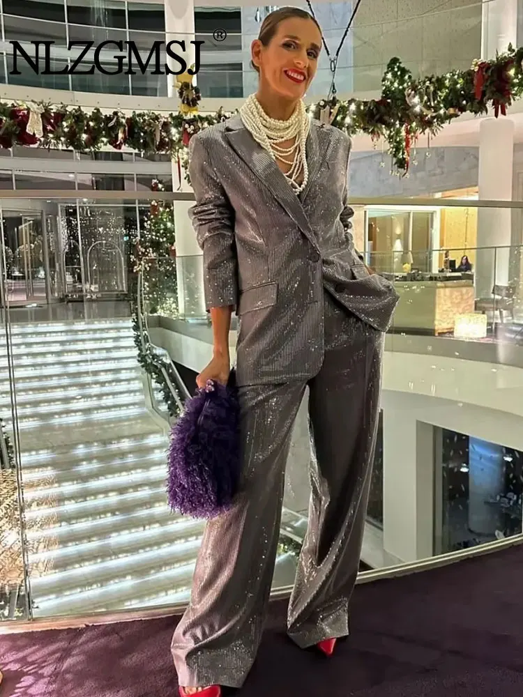 TRAF 2024 Jacket+Pants Women's Two piece Suit Luxurious Sequins Birthday Party Prom Custom Womens Clothing 2 piece Sets
TRAF 2024 Jacket+Pants Women's Two piece Suit Luxurious Sequins Birthday Party Prom Custom Womens Clothing 2 piece Sets