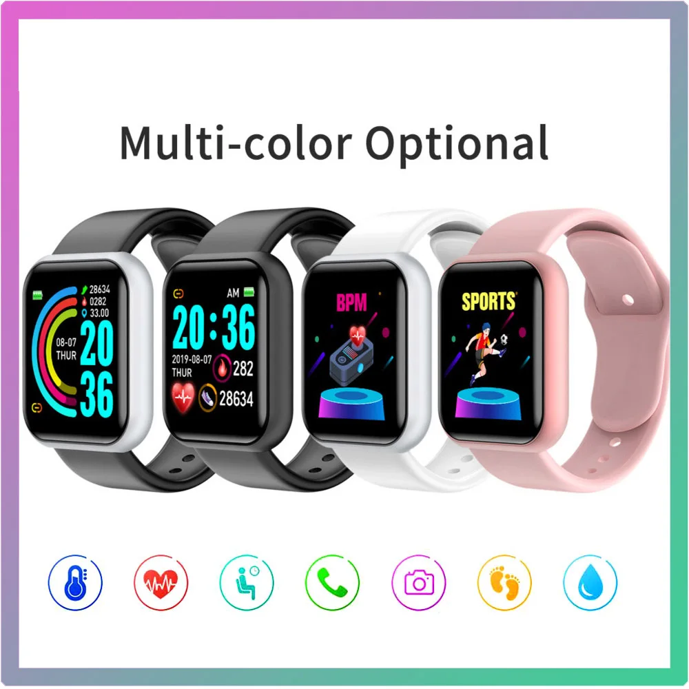 D20 Y68 Bluetooth-compatible Watches Men Waterproof Sport Fitness Tracker Smart Bracelet Blood Pressure Heart Rate Monitor
D20 Y68 Bluetooth-compatible Watches Men Waterproof Sport Fitness Tracker Smart Bracelet Blood Pressure Heart Rate Monitor