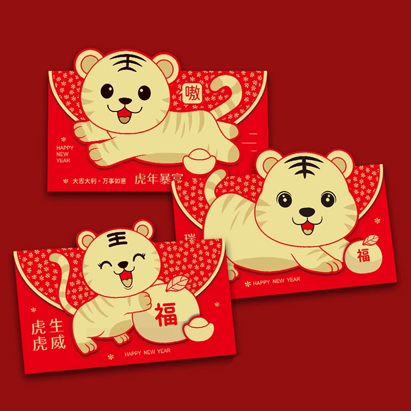6 шт., бумажные красные конверты HongBao, милые бумажные пакеты на удачу, праздничные товары с тигром, китайский новый год, Hongbao
6 шт., бумажные красные конверты HongBao, милые бумажные пакеты на удачу, праздничные товары с тигром, китайский новый год, Hongbao