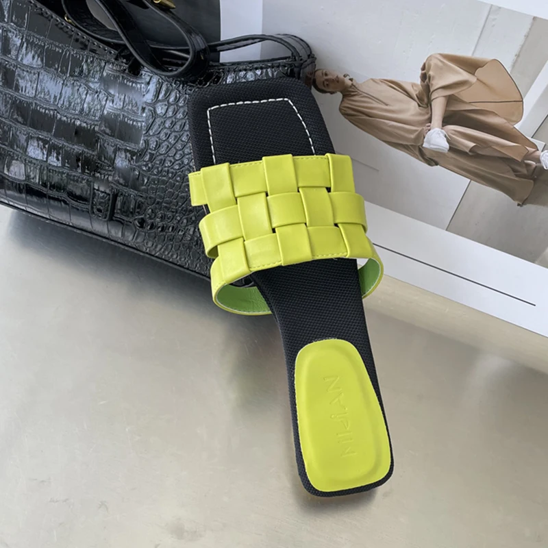High Heels Sandals Women Pumps Shoes Square Toe Slippers Female Slides Casual Outside Woman Summer 2022 New Yellow Weave Sandals
High Heels Sandals Women Pumps Shoes Square Toe Slippers Female Slides Casual Outside Woman Summer 2022 New Yellow Weave Sandals