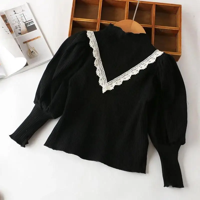 Kids Girls Puff Sleeve T-shirts Turtleneck Full Slevee Black White Tops 2023 New Children Princess Autumn Cotton Undershirts
Kids Girls Puff Sleeve T-shirts Turtleneck Full Slevee Black White Tops 2023 New Children Princess Autumn Cotton Undershirts