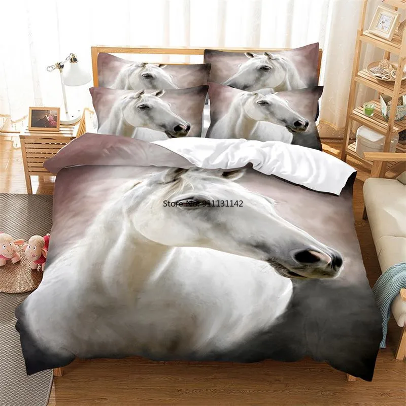 Beautiful White Horse 3D Digital Printed Bedding Set Fashion Creative Design Decorative 2-3 Piece Down Bedcover Pillowcases
Beautiful White Horse 3D Digital Printed Bedding Set Fashion Creative Design Decorative 2-3 Piece Down Bedcover Pillowcases