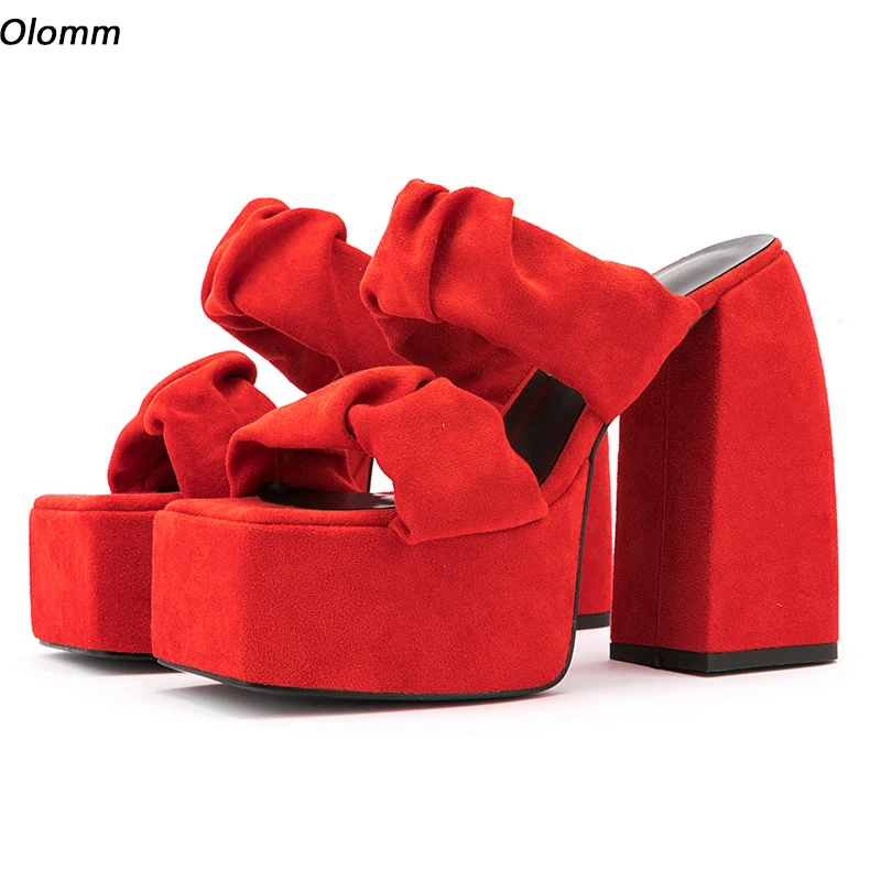 Olomm New Handmade Women Platform Mules Sandals Block Heels Open Toe Gorgeous Red Fuchsia Yellow Party Shoes US Plus Size 34-43
Olomm New Handmade Women Platform Mules Sandals Block Heels Open Toe Gorgeous Red Fuchsia Yellow Party Shoes US Plus Size 34-43