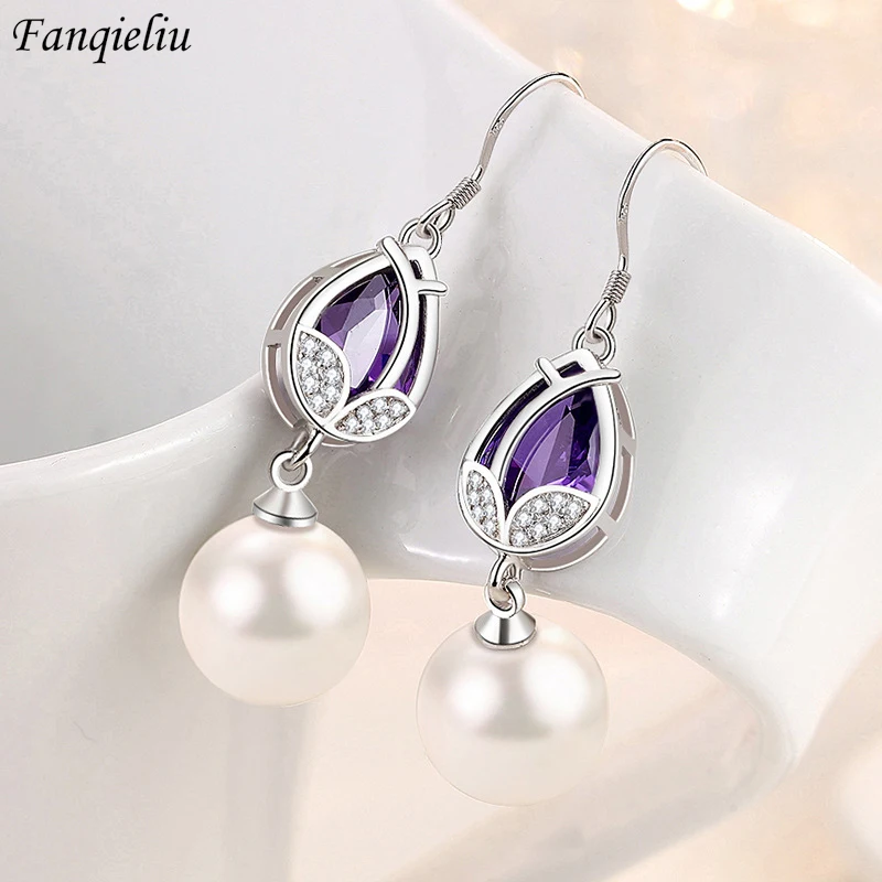 Fanqieliu S925 Stamp Silver Color Pearl Crystal Flower Drop Earrings For Women Vintage Jewelry Dangle Girl Gift New FQL21271
Fanqieliu S925 Stamp Silver Color Pearl Crystal Flower Drop Earrings For Women Vintage Jewelry Dangle Girl Gift New FQL21271