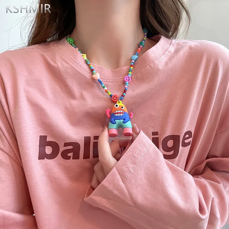 New little monster smiley face cotta necklace summer flower beaded sweater chain beautifully designed personality necklace
New little monster smiley face cotta necklace summer flower beaded sweater chain beautifully designed personality necklace