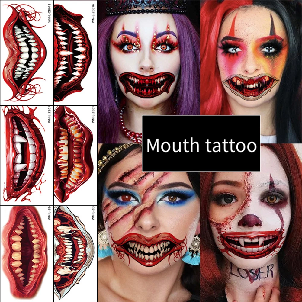 Mouth Horror Tattoo Stickers Party Decorations Halloween Tattoo Stickers Body Art Long Lasting DIY Realistic Tattoo Stickers
Mouth Horror Tattoo Stickers Party Decorations Halloween Tattoo Stickers Body Art Long Lasting DIY Realistic Tattoo Stickers