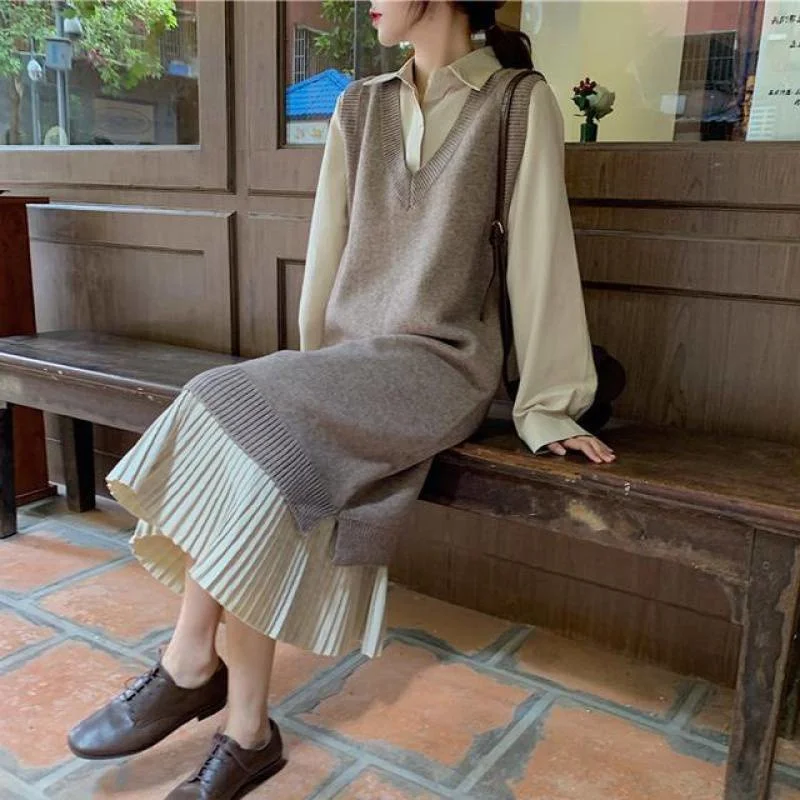 Платье женское осенне-зимнее, 2022, новый стиль, платье-рубашка, свитер, Женский костюм большого размера, маленький аромат, модный, толстый, два
Платье женское осенне-зимнее, 2022, новый стиль, платье-рубашка, свитер, Женский костюм большого размера, маленький аромат, модный, толстый, два