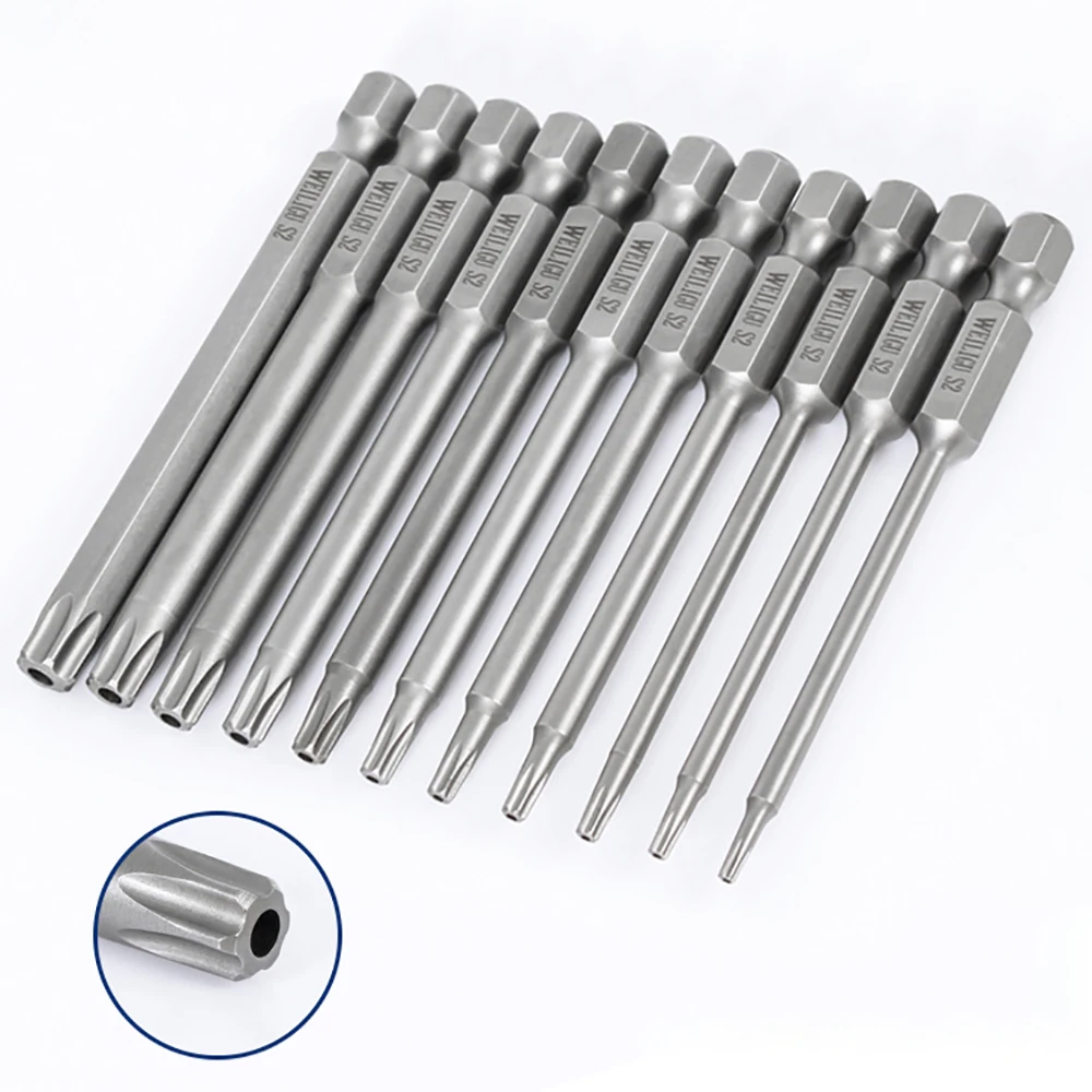 11pcs/12pcs Magnetic Security Torx Screwdriver T5-T40 Long 50 75 100 150mm Hexagon Handle Magnetic Screwdriver Bits Set
11pcs/12pcs Magnetic Security Torx Screwdriver T5-T40 Long 50 75 100 150mm Hexagon Handle Magnetic Screwdriver Bits Set