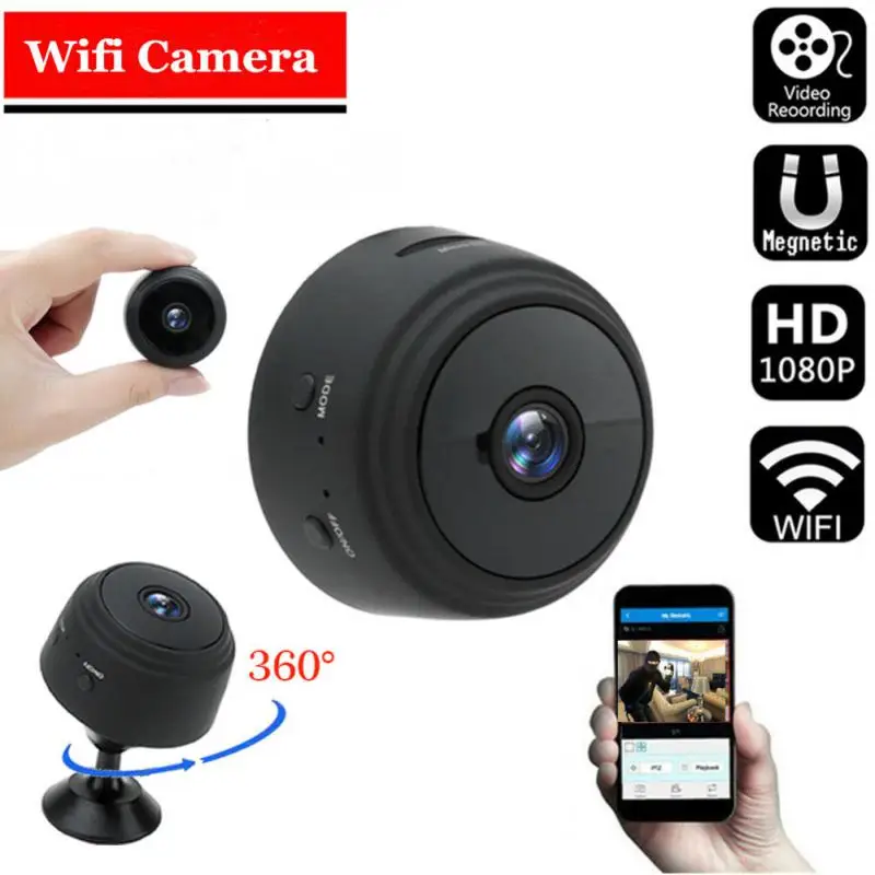 A9 Mini Camera Wireless HD 1080P IP Network Surveillance Camera Home Security Camera Indoor Outdoor Mobile Phone Watch Smart
A9 Mini Camera Wireless HD 1080P IP Network Surveillance Camera Home Security Camera Indoor Outdoor Mobile Phone Watch Smart