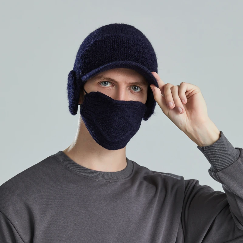 Winter Hat Men Ski Cycling Ear Protection Beanie Outdoor Knit Hat Mask Set Coldproof Warm Bonnet Wool Plush Thicken Baseball Cap
Winter Hat Men Ski Cycling Ear Protection Beanie Outdoor Knit Hat Mask Set Coldproof Warm Bonnet Wool Plush Thicken Baseball Cap