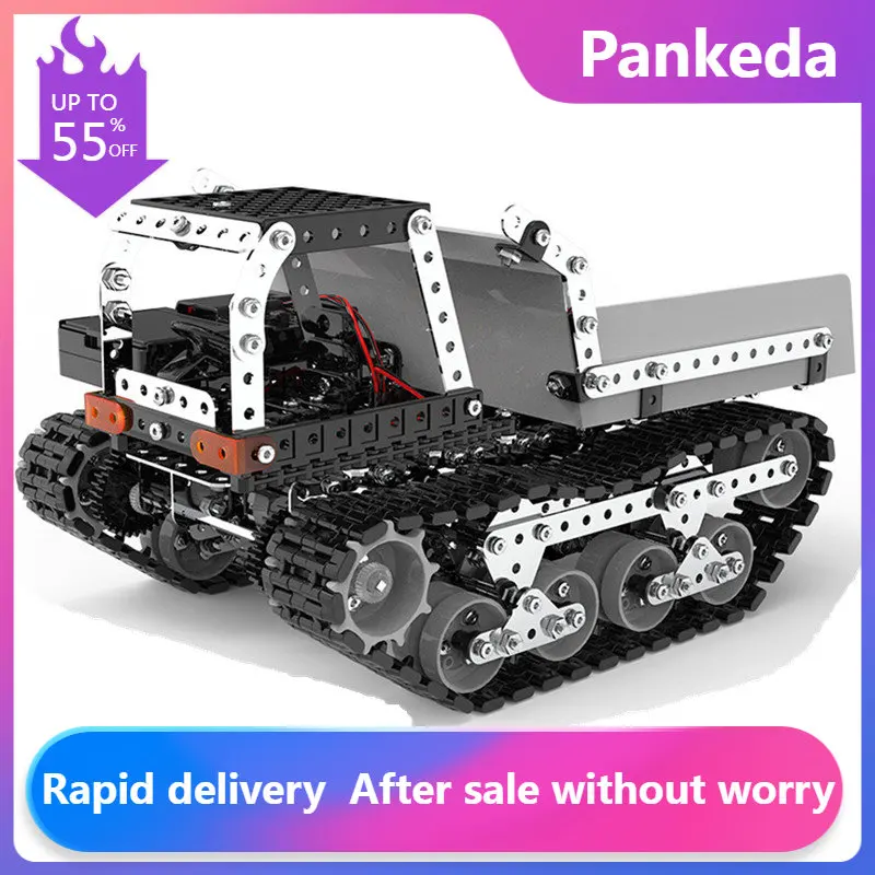 2.4G 10CH RC Tracked Dump Truck DIY Stainless Steel Assemble Forklift Bulldozer Crane Vehicle Metal RC Car Model Kid Gifts toy
2.4G 10CH RC Tracked Dump Truck DIY Stainless Steel Assemble Forklift Bulldozer Crane Vehicle Metal RC Car Model Kid Gifts toy
