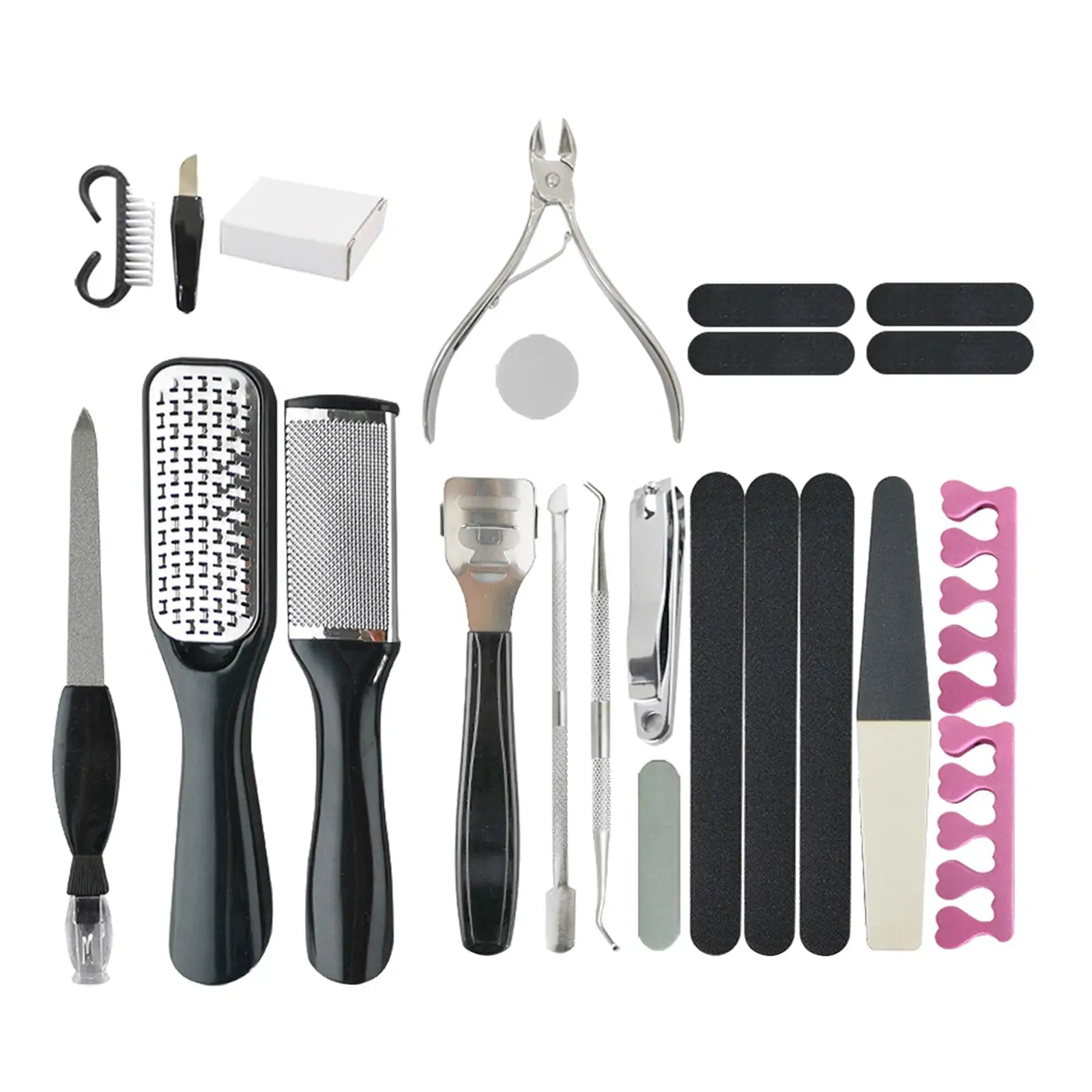 23 in 1 Manicure Foot Pedicure Kit Stainless Steel Foot Care Tool for Rough Heel Cracked Foot SPA AT Salon Home Beauty Supplies
23 in 1 Manicure Foot Pedicure Kit Stainless Steel Foot Care Tool for Rough Heel Cracked Foot SPA AT Salon Home Beauty Supplies