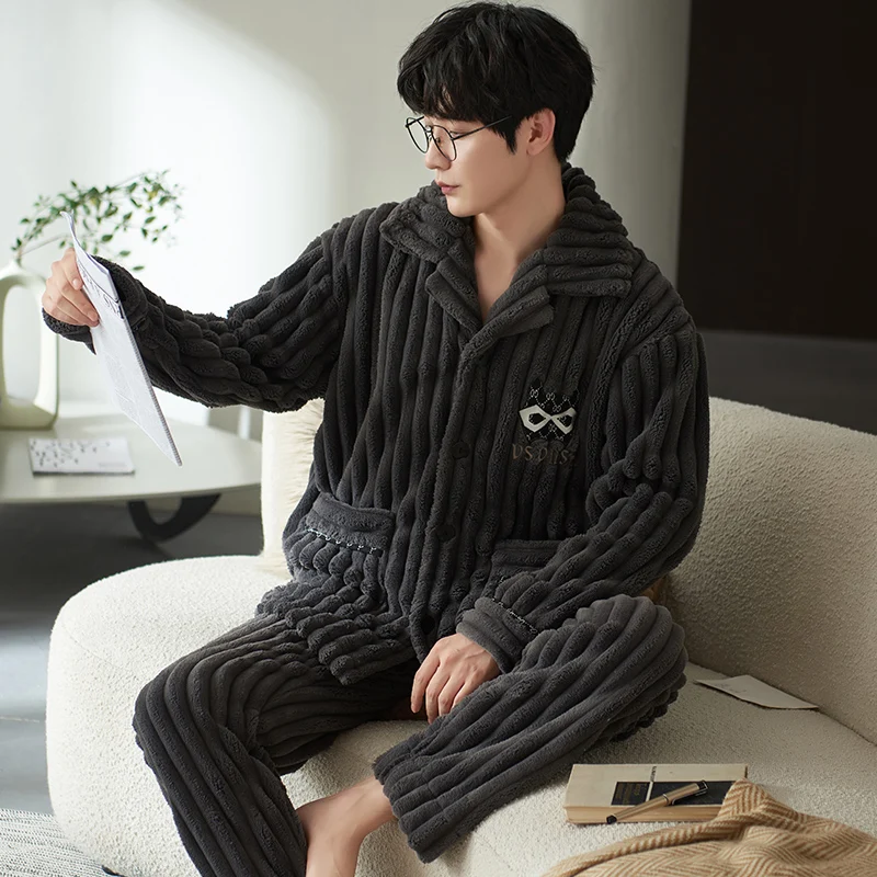 QUHENG Autumn Flannel Men's 2022 Winter Thicken Warm Pajamas Sets Male Long Sleeve Trousers Nightgown Sleepwear Home Clothing
QUHENG Autumn Flannel Men's 2022 Winter Thicken Warm Pajamas Sets Male Long Sleeve Trousers Nightgown Sleepwear Home Clothing